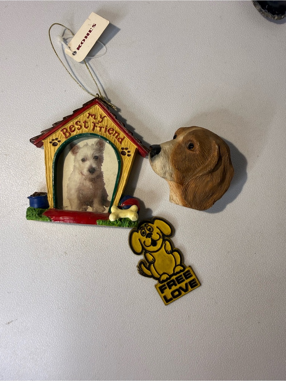 Dog Lover Lot - "My Best Friend" Picture Frame Ornament & Puppy Magnets
